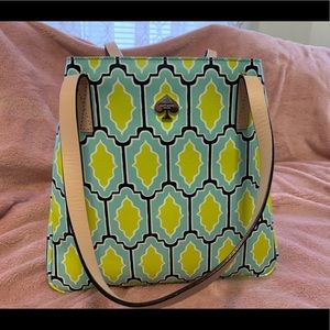 Kate Spade Green and Blue Patterned Tote Bag